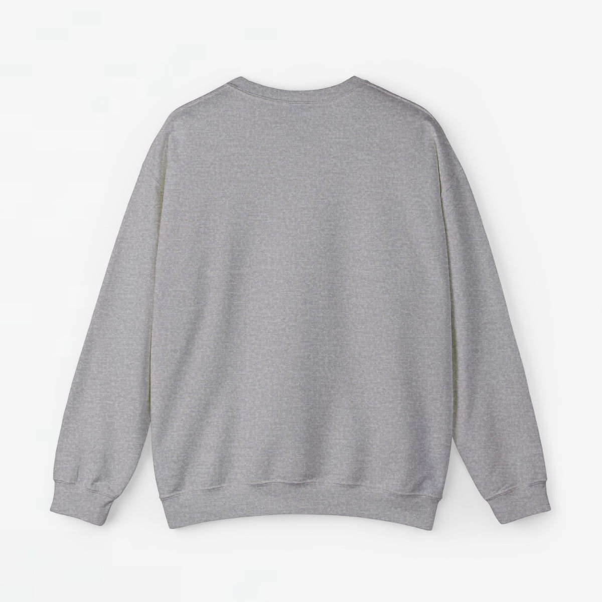 Sportgrijze gepersonaliseerde sweater, effen achterkant met ronde hals en lange mouwen