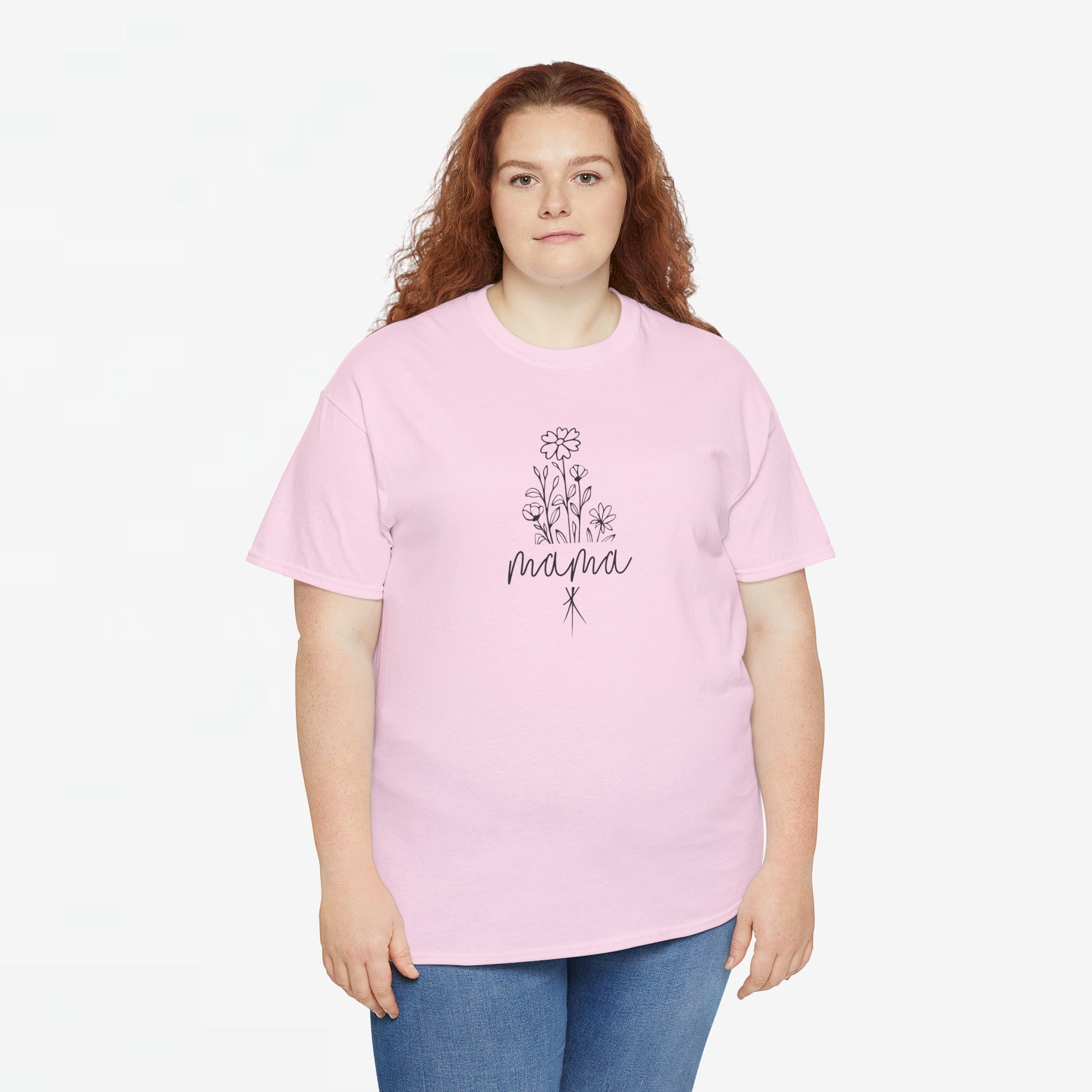 Moederdag Mama Cadeau - T-shirt - Line Art Bloem - Oversized - #23