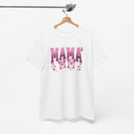 Wit oversized t-shirt met 'MAMA' opdruk in roze en paarse letters