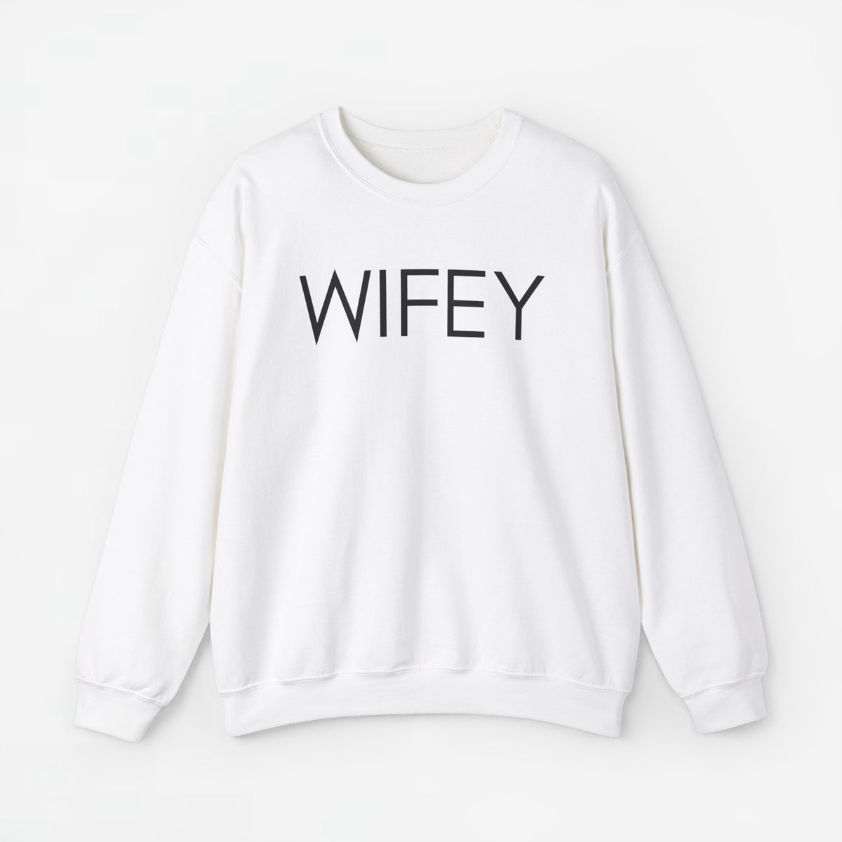 Sweater met lange mouwen in wit met opdruk “WIFEY” op de borst