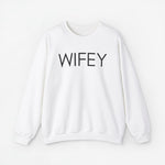 Sweater met lange mouwen in wit met opdruk “WIFEY” op de borst
