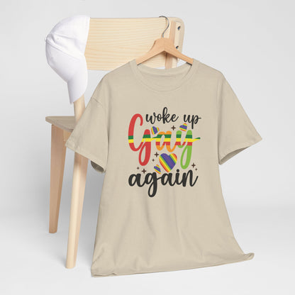 Gay Pride T-shirt - Woke Up Gay Again - Oversized #6