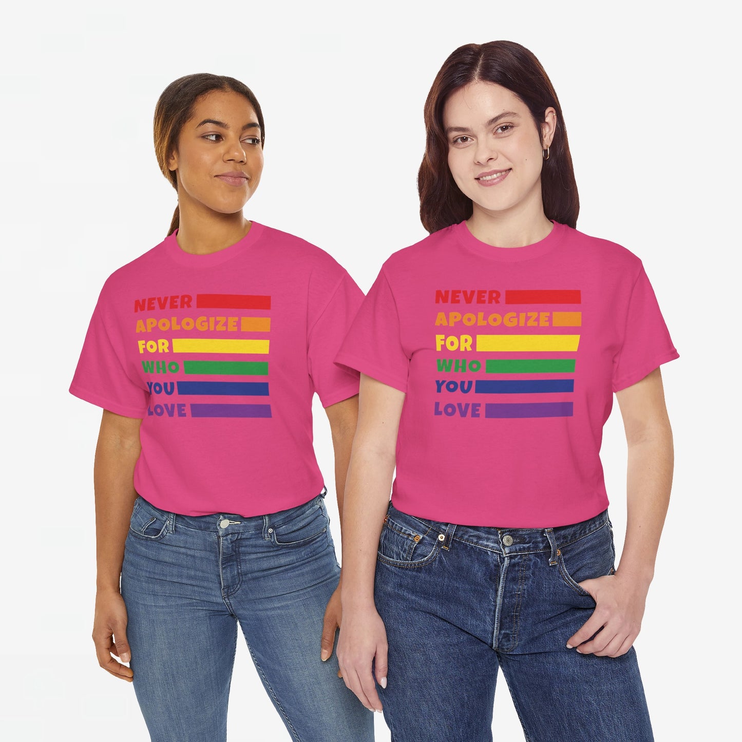 Gay Pride T-shirt - Never Apologize For Who You Love - Oversized #15