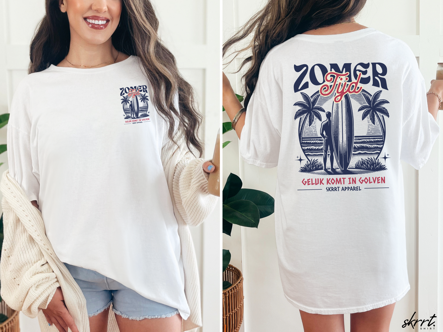 Zomer T-shirt voor Dames - Skrrtshirt Zomervakantie Oversized Tee #4- Zomer Tijd