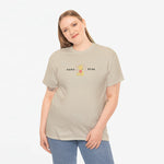 Zandkleurige oversized T-shirt met Mama Bear-print en ronde hals
