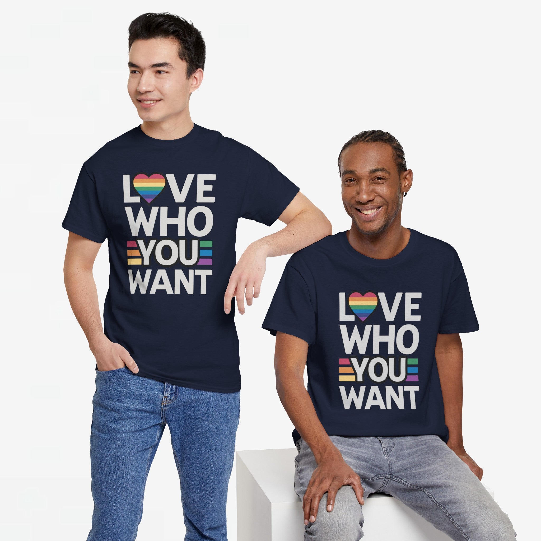 Gay Pride T-shirt - Love Who You Want - Oversized #52