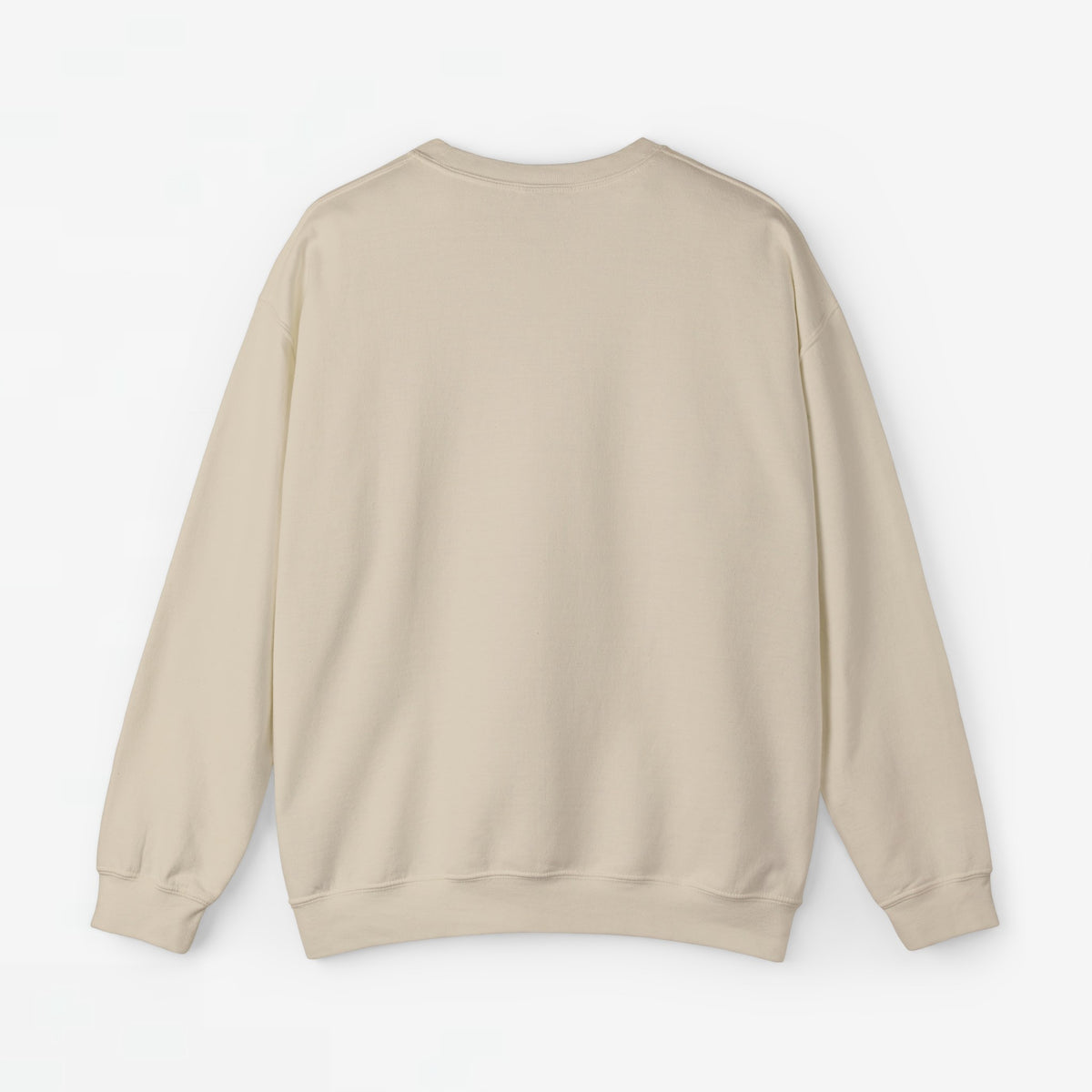 Zandkleurige sweatshirt zonder opdruk, ronde hals en lange mouwen