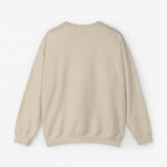 Zandkleurige sweatshirt zonder opdruk, ronde hals en lange mouwen