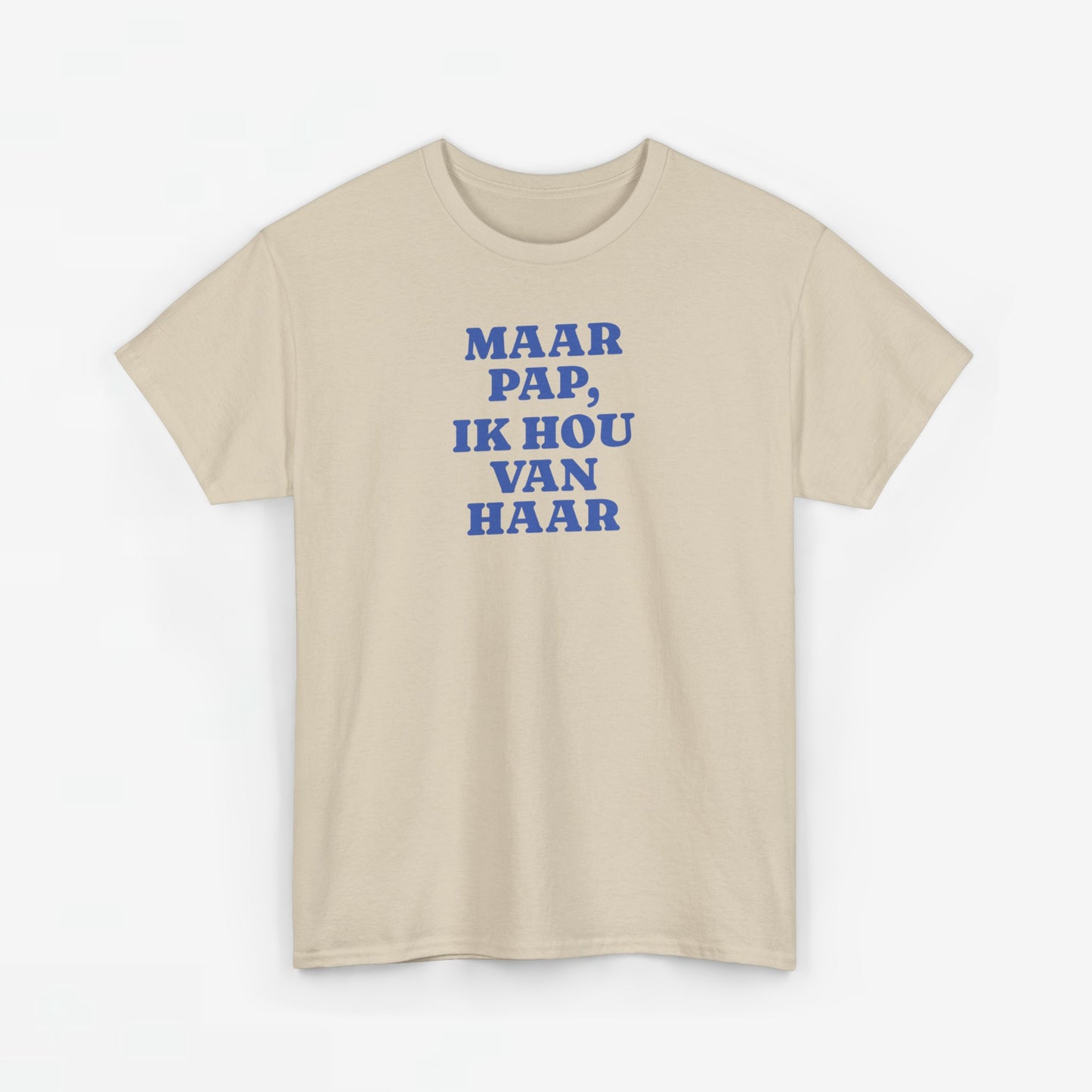 Gay Pride T-shirt -  Maar Pap, Ik Hou Van Haar (blauw tekst) - Oversized Tee