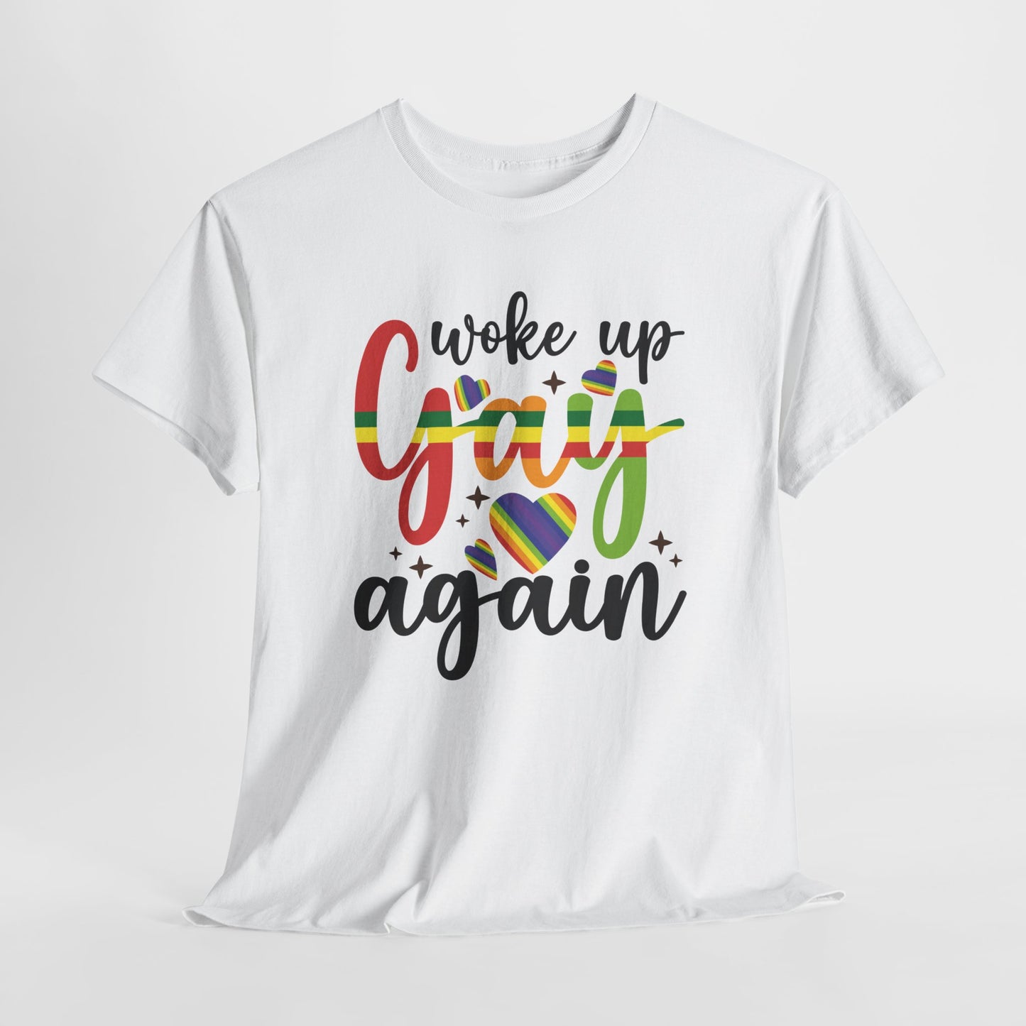 Gay Pride T-shirt - Woke Up Gay Again - Oversized #6