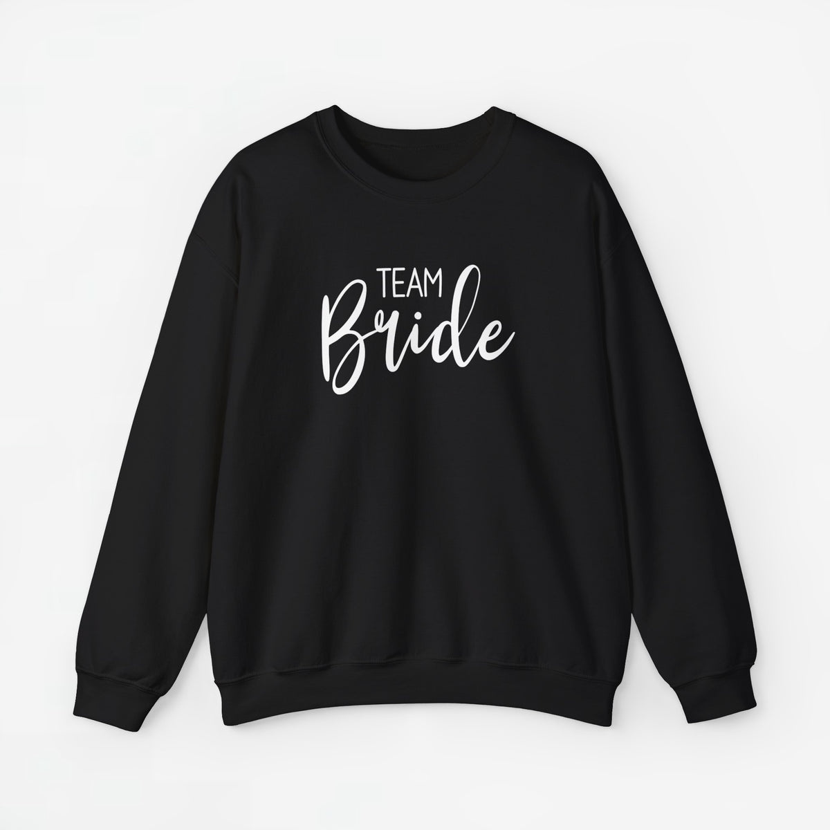 Zwarte sweatshirt met opdruk 'TEAM Bride' en ronde hals