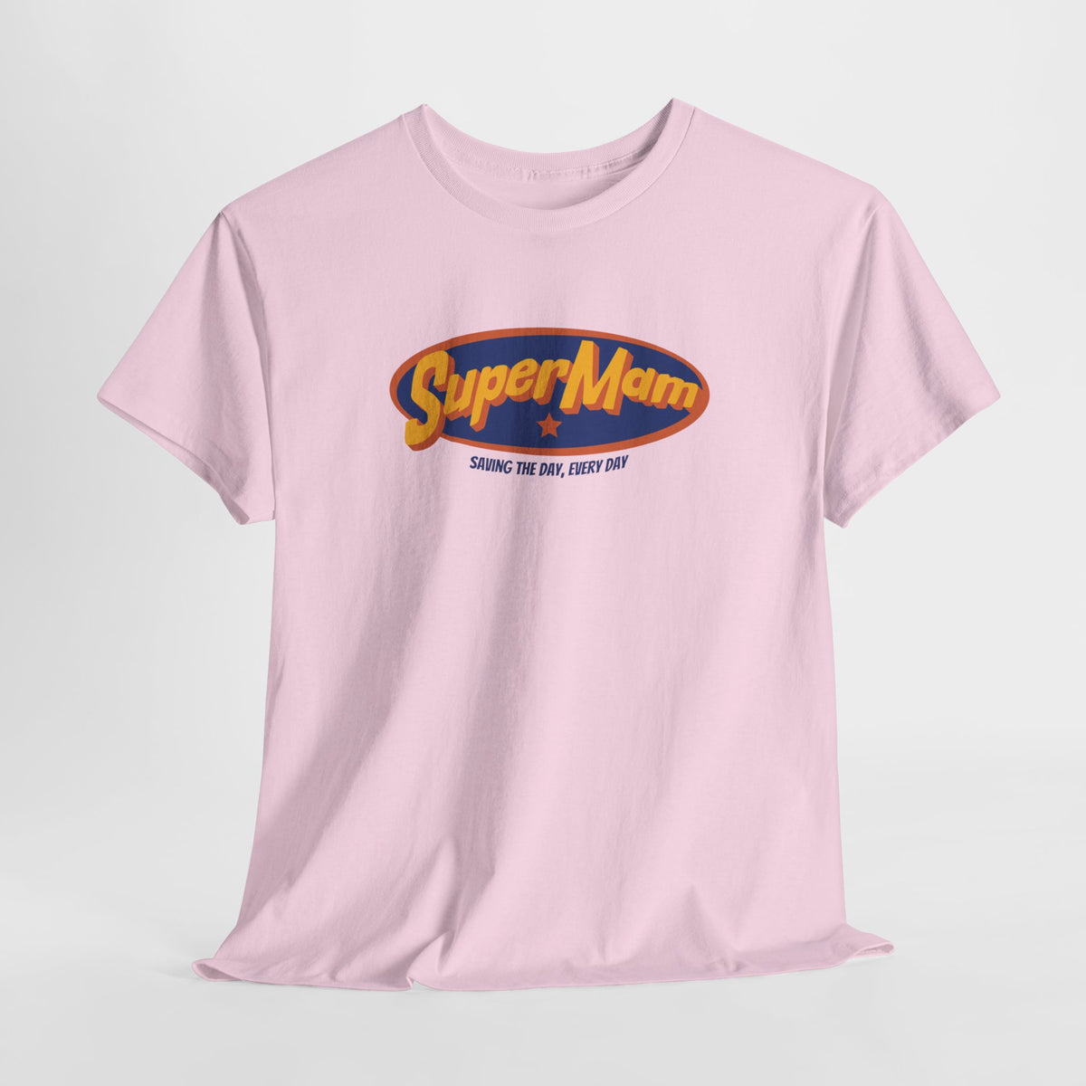 Roze oversized T-shirt met SuperMam-logo op de borst