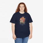 Navy T-shirt met bloemenboeketprint en gepersonaliseerde tekst