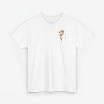 Wit T-shirt met kleine bloemetjesprint op de borst
