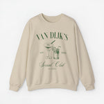Beige sweatshirt met opdruk “Van Dijk's”, cocktailglas en martini, 2023