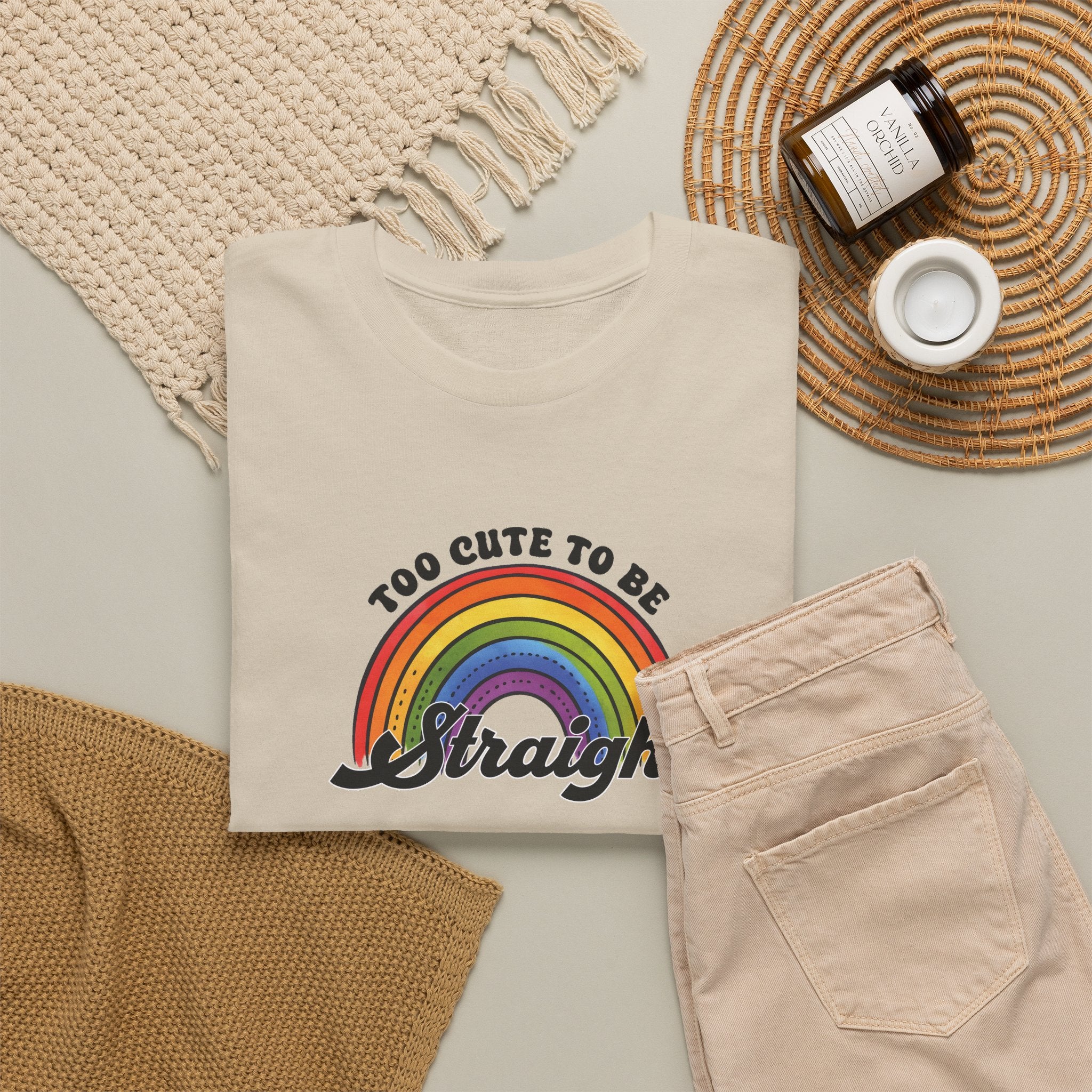 Gay Pride T-shirt - Too Cute To Be Straight | SkrrtShirt