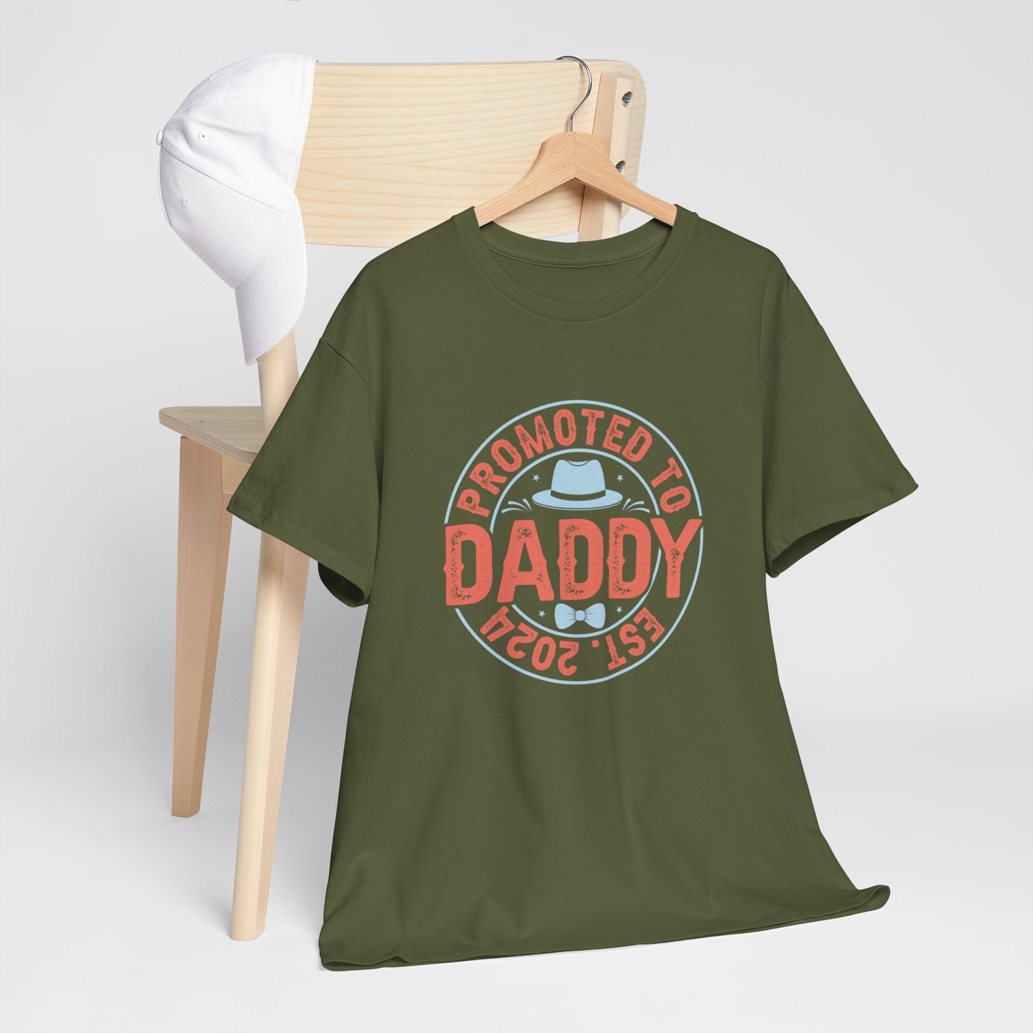 Vaderdag Papa Cadeau - T-shirt - Promoted to Daddy EST 2024 - Oversized #30