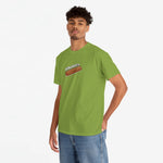 Groen oversized T-shirt met frontprint, ronde hals en korte mouwen