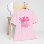 Oversized meisjes-T-shirt lichtroze met roze “MEISJES MAMA” opdruk op de borst