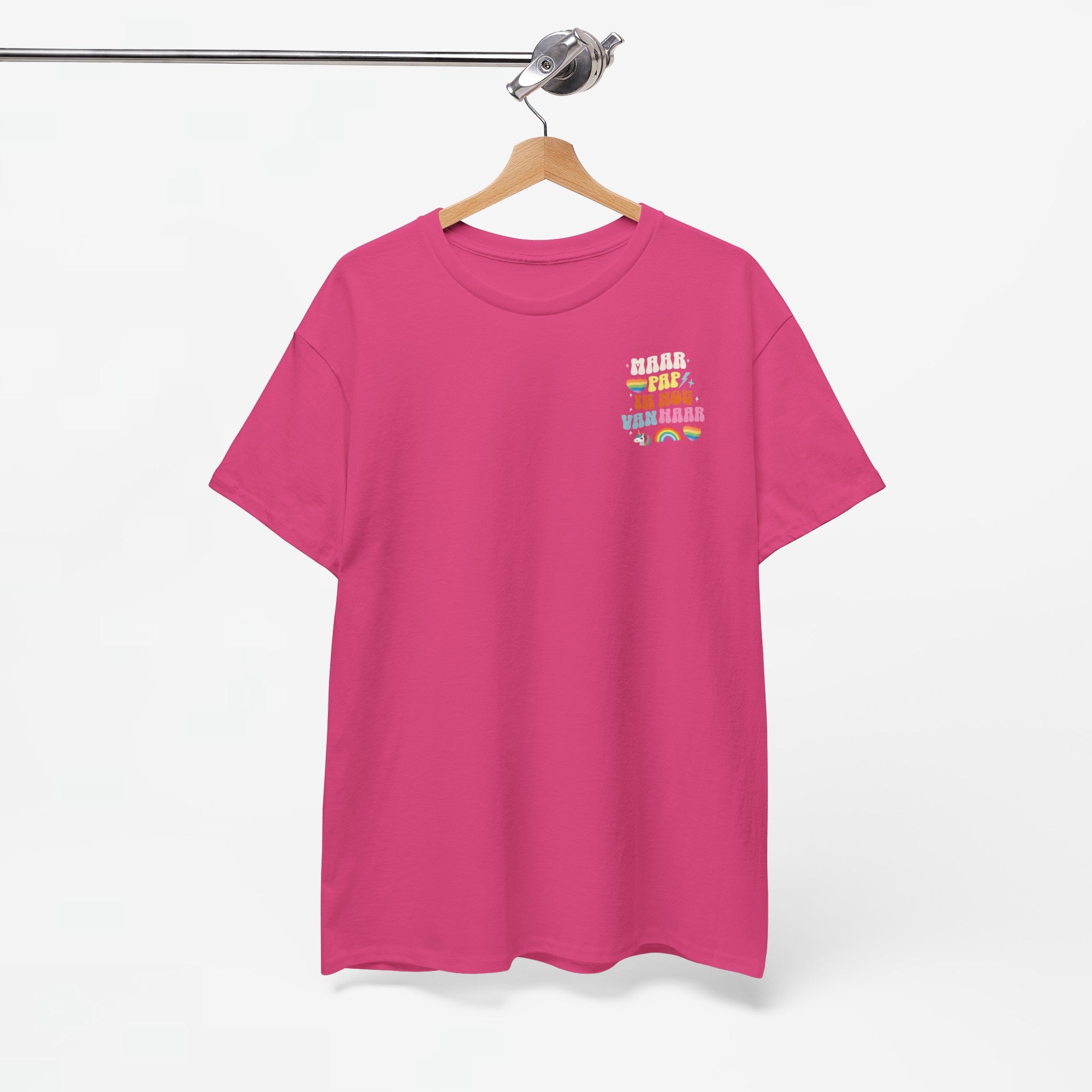 Gay Pride T-shirt - Maar Pap, Ik Hou Van Haar Eenhoorn - Back Print - Oversized Tee