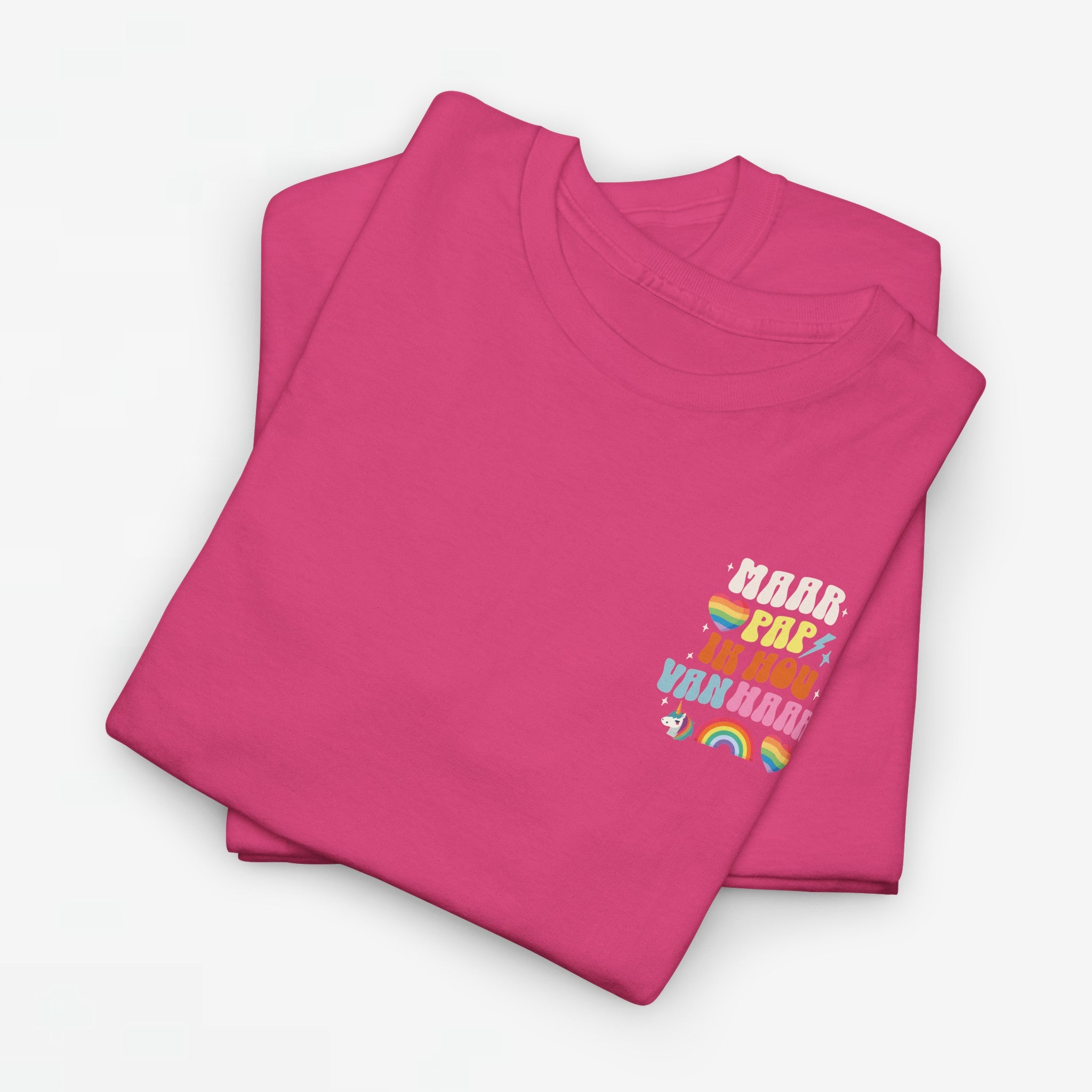 Gay Pride T-shirt - Maar Pap, Ik Hou Van Haar Eenhoorn - Back Print - Oversized Tee