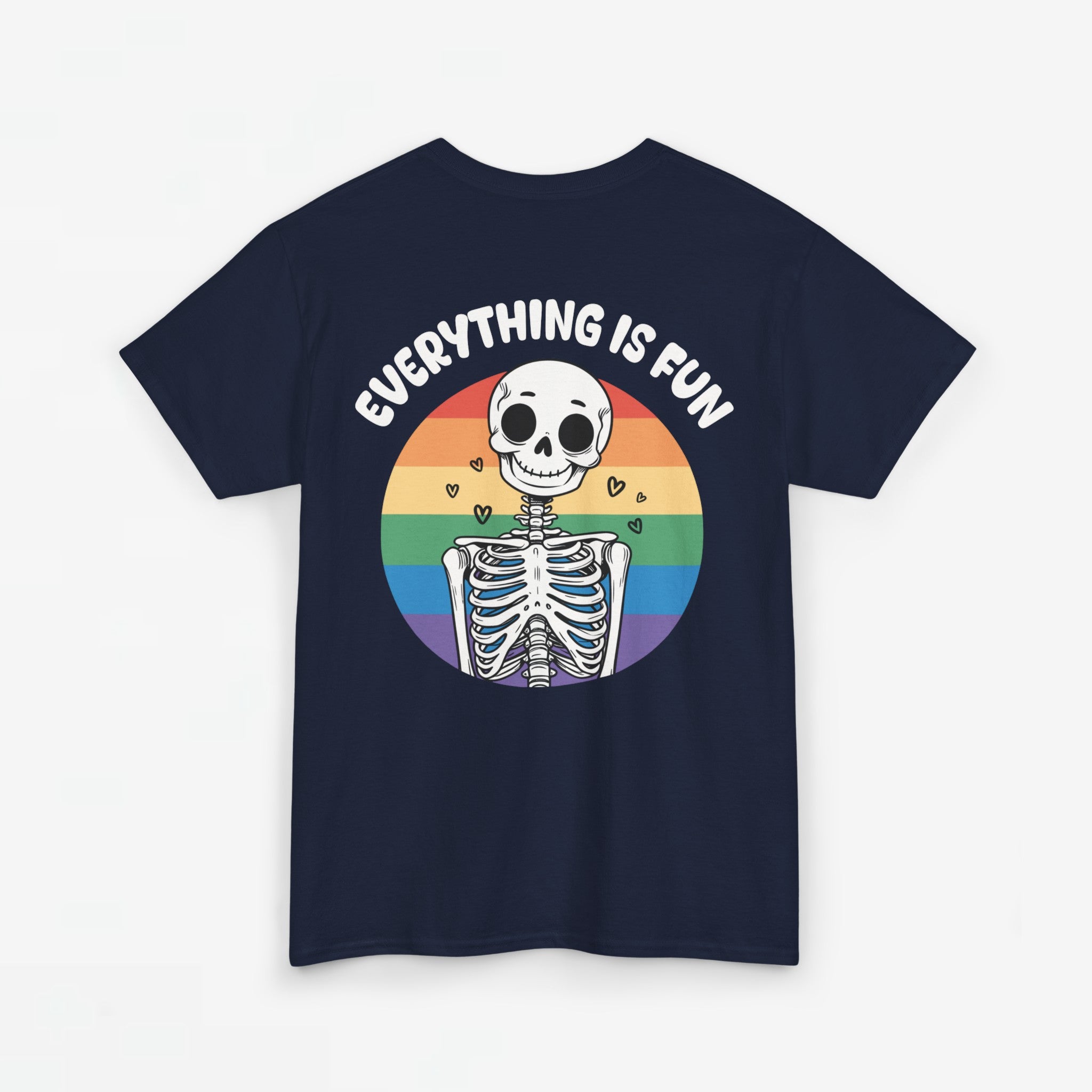 Gay Pride T-shirt - Skelet Everything is Fun - Back Print - Oversized #66