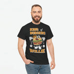 Oversized zwarte T-shirt met frontprint “King of Burgers” en “Willie”