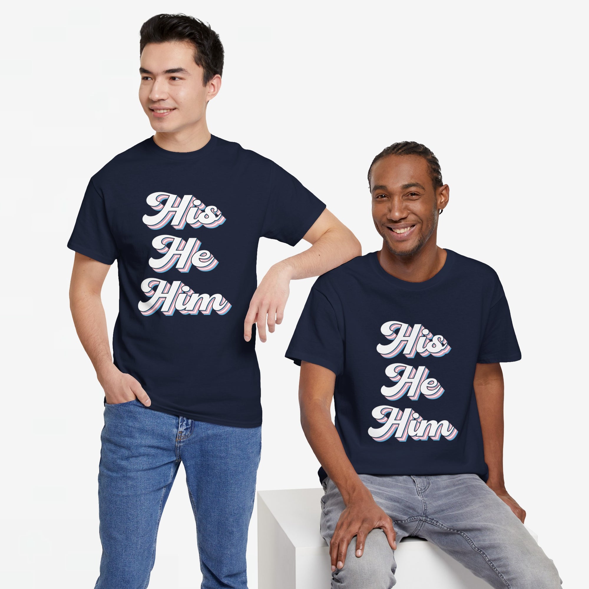 Gay Pride T-shirt - His He Him - Oversized #63