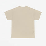 Beige T-shirt zonder opdruk, achterkant.
