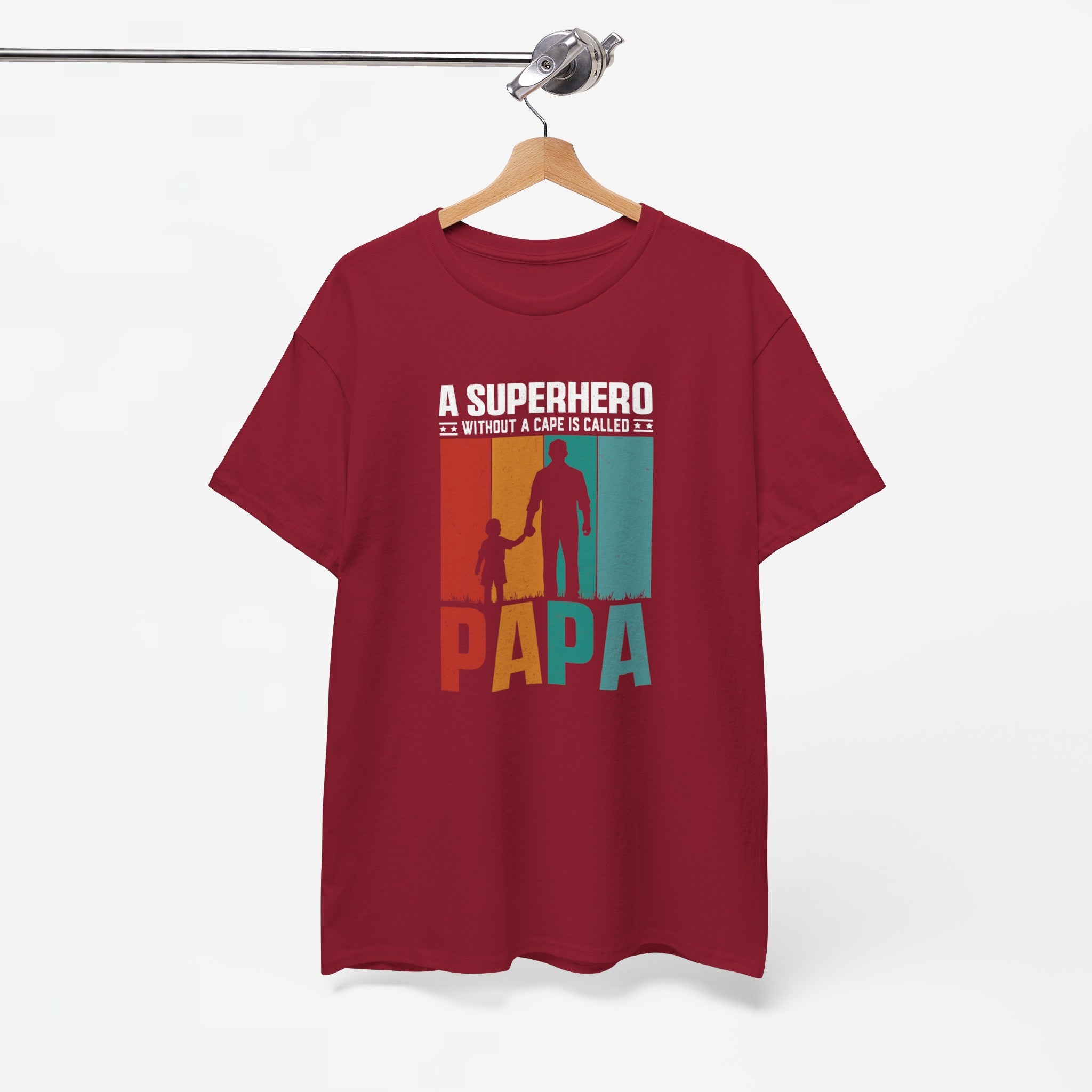 Vaderdag Papa Cadeau - T-shirt - A Superhero without a cape is called PAPA - Oversized #24