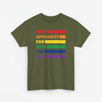 Gay Pride T-shirt - Never Apologize For Who You Love - Oversized #15