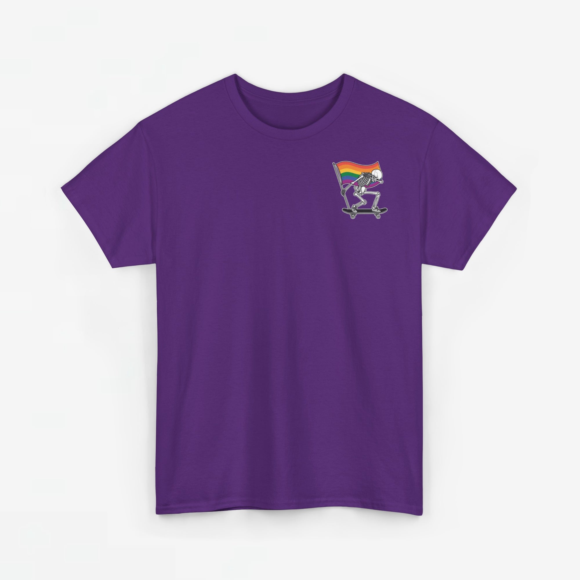 Gay Pride T-shirt - Skelet Pride Regenboog Flag - Back Print - Oversized #71