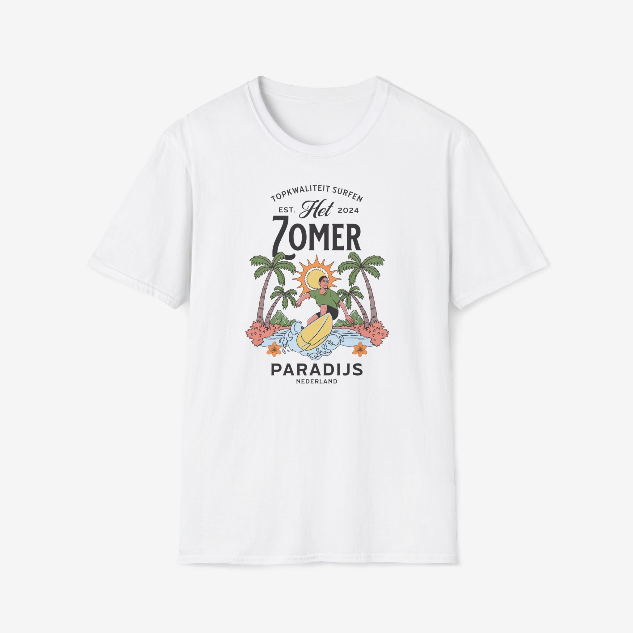 Dames Zomer T-shirt met print - Surfen Nederland | SkrrtShirt
