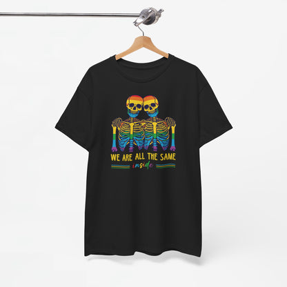 Gay Pride T-shirt - Skelet We Are All The Same - Oversized #79