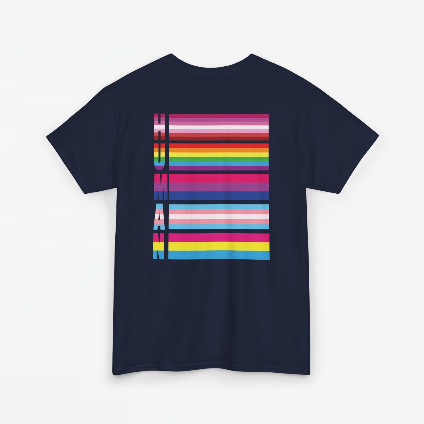 Gay Pride T-shirt - LGBTQ+ Vlag Human - Back Print - Oversized #12