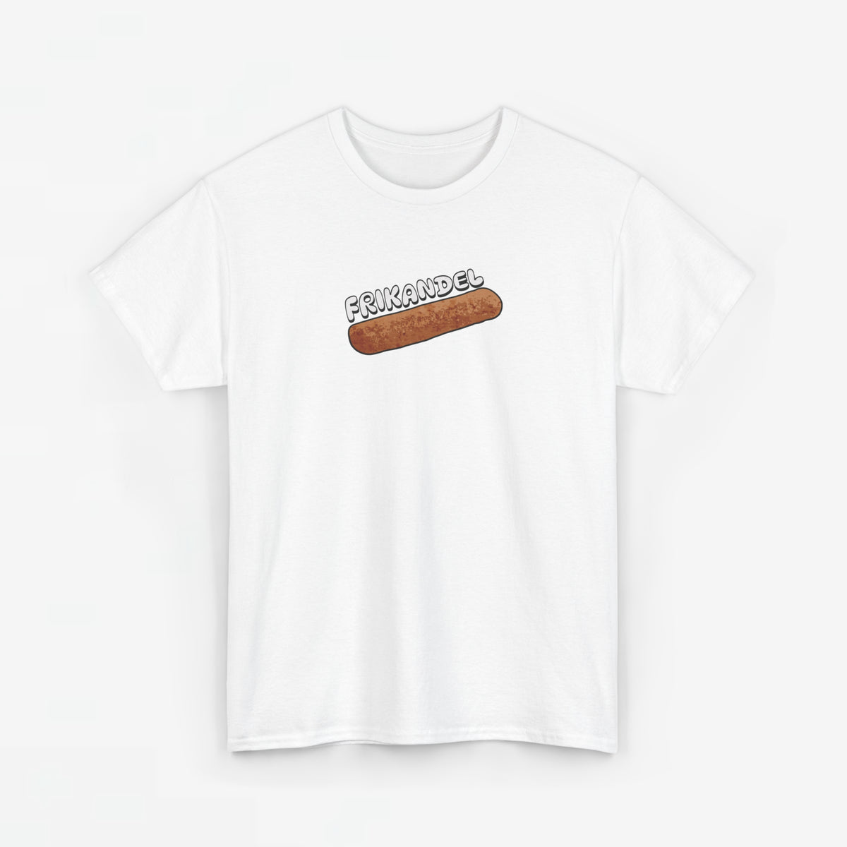 Oversized wit T-shirt met frikandel-frontprint