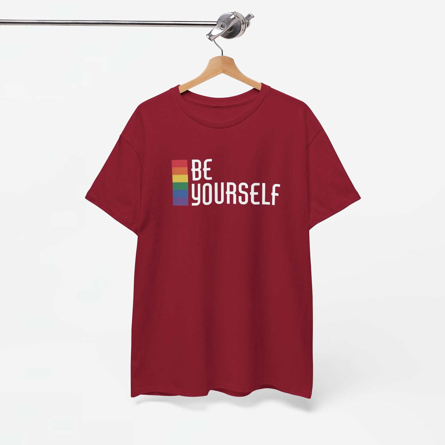 Gay Pride T-shirt - Be Yourself (witte tekst) - Oversized #24