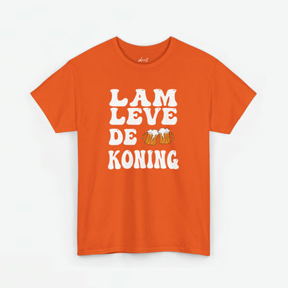 Lam Leve De Koning - witte tekst | Front Print | Koningsdag T-shirt | Oversized | Dames