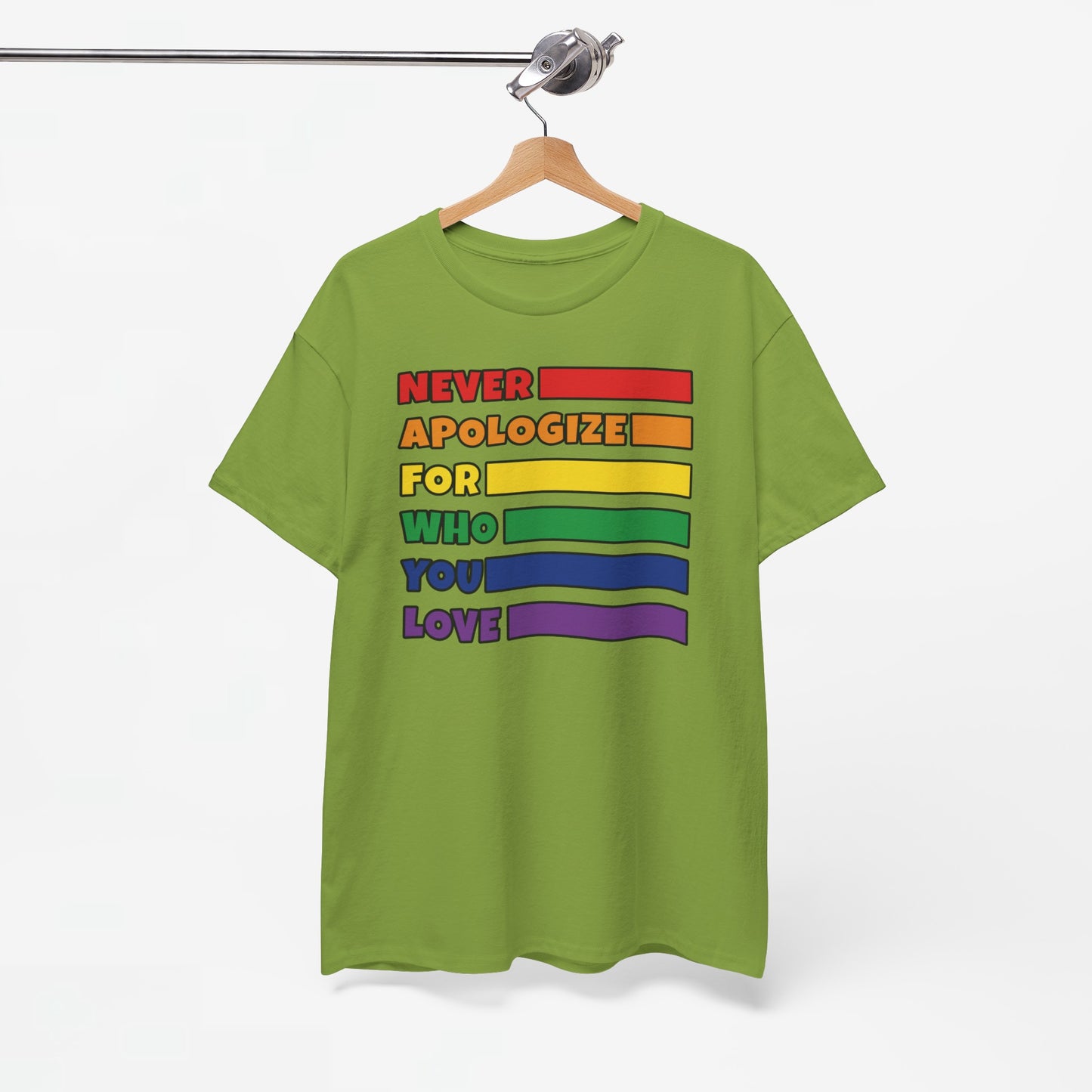 Gay Pride T-shirt - Never Apologize For Who You Love - Oversized #16