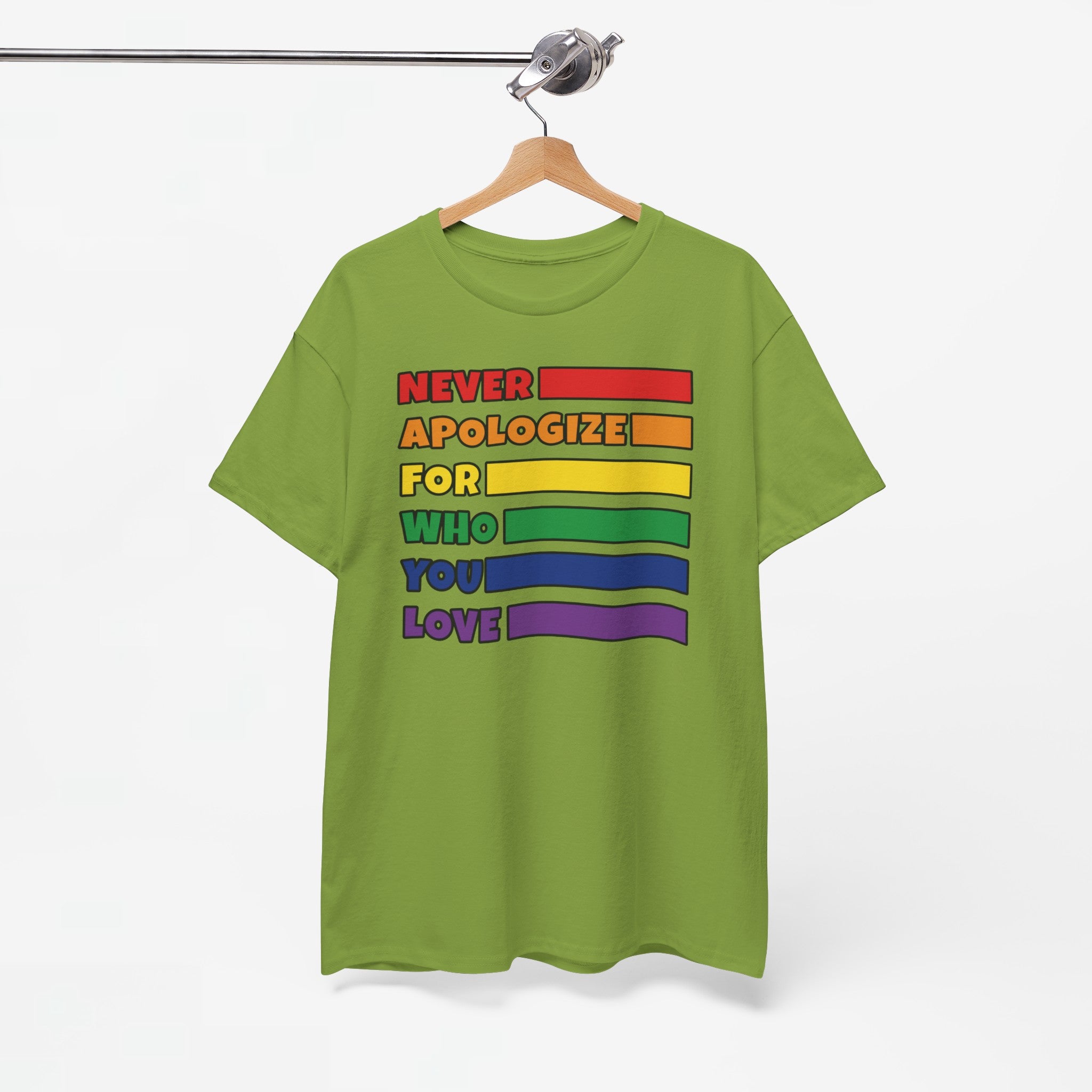 Gay Pride T-shirt - Never Apologize For Who You Love - Oversized #16