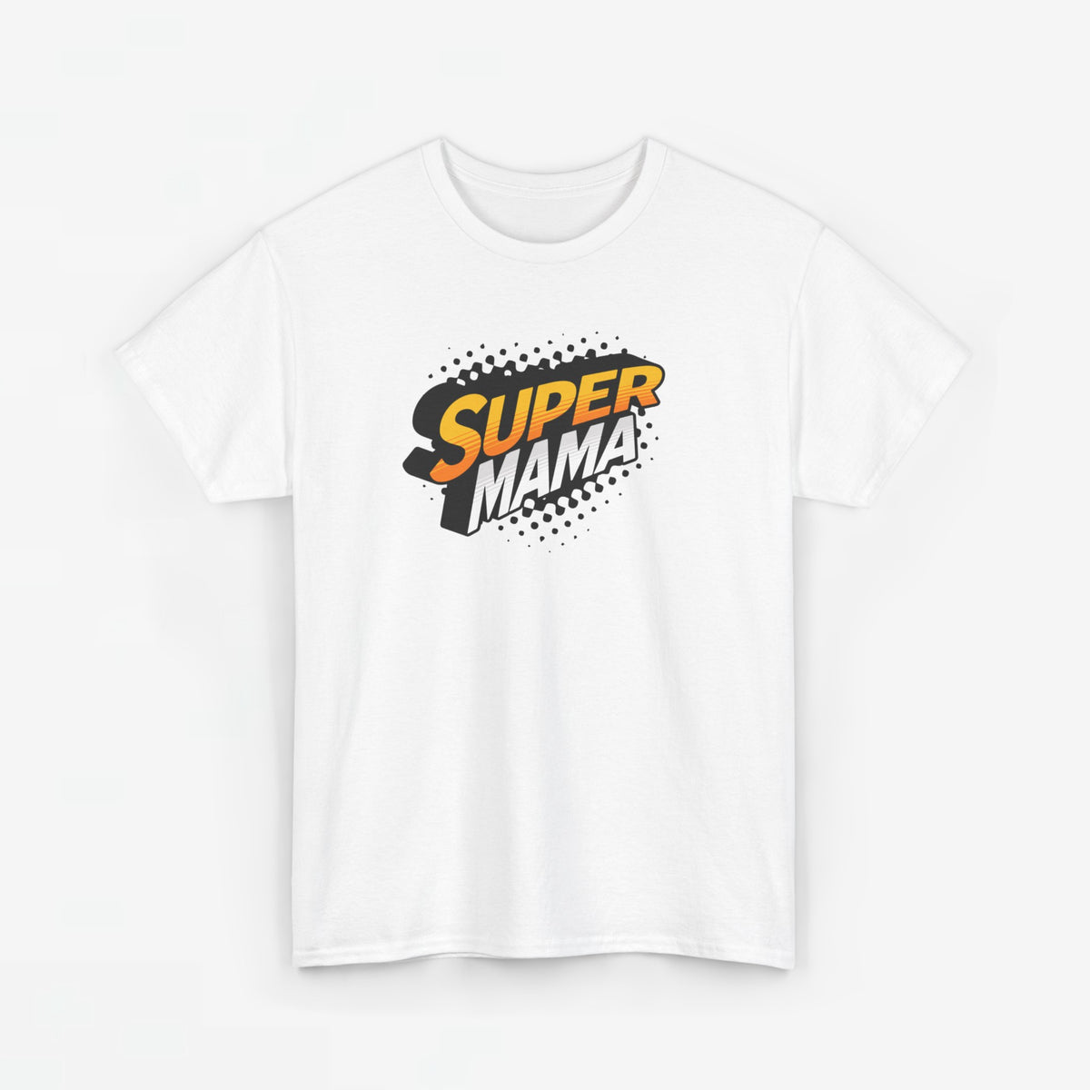 Wit oversized T-shirt met Super Mama bedrukking op borst