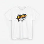 Wit oversized T-shirt met Super Mama bedrukking op borst