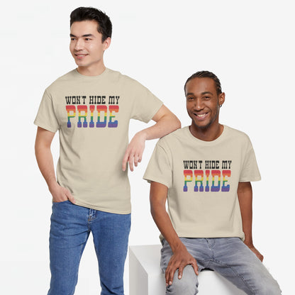 Gay Pride T-shirt - Won't Hide My Pride (zwarte tekst) - Oversized #27