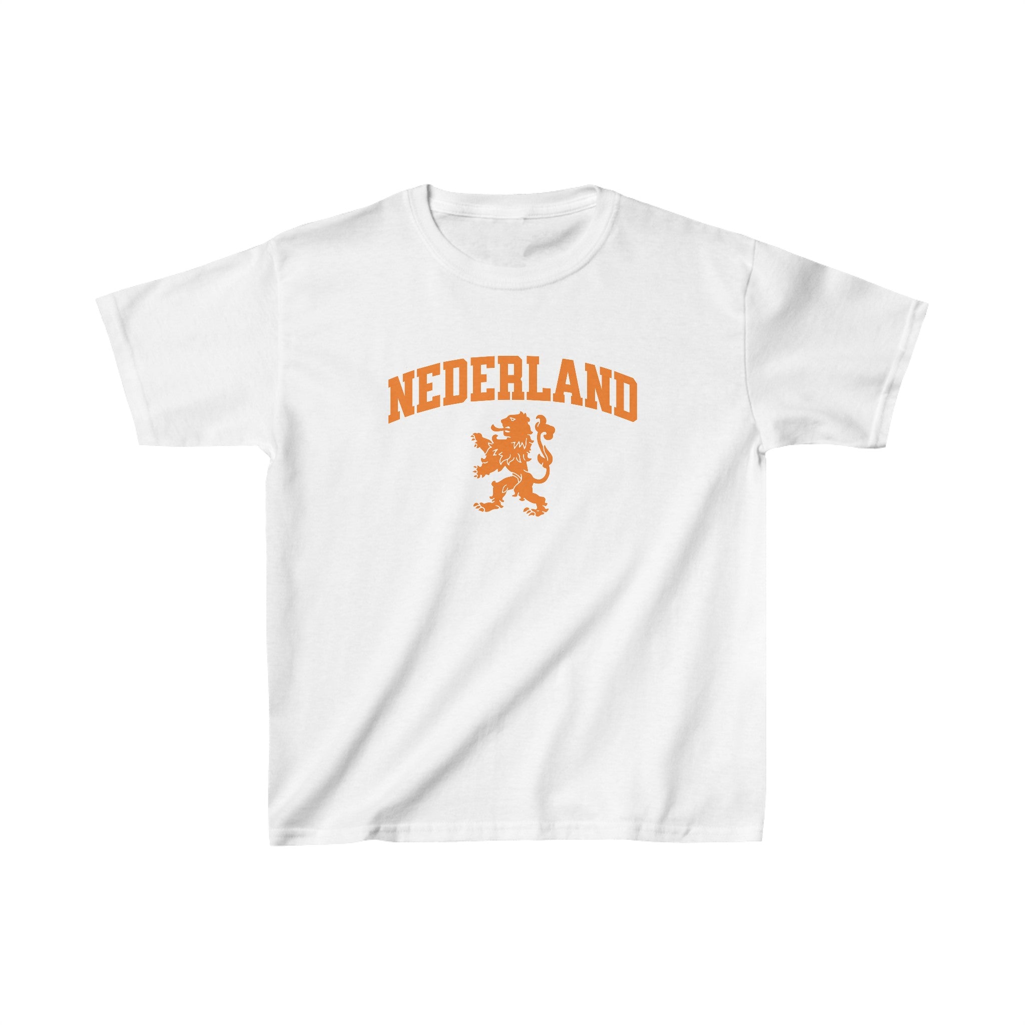 Oranje Cropped T-shirt voor Dames- NEDERLAND met Leeuw