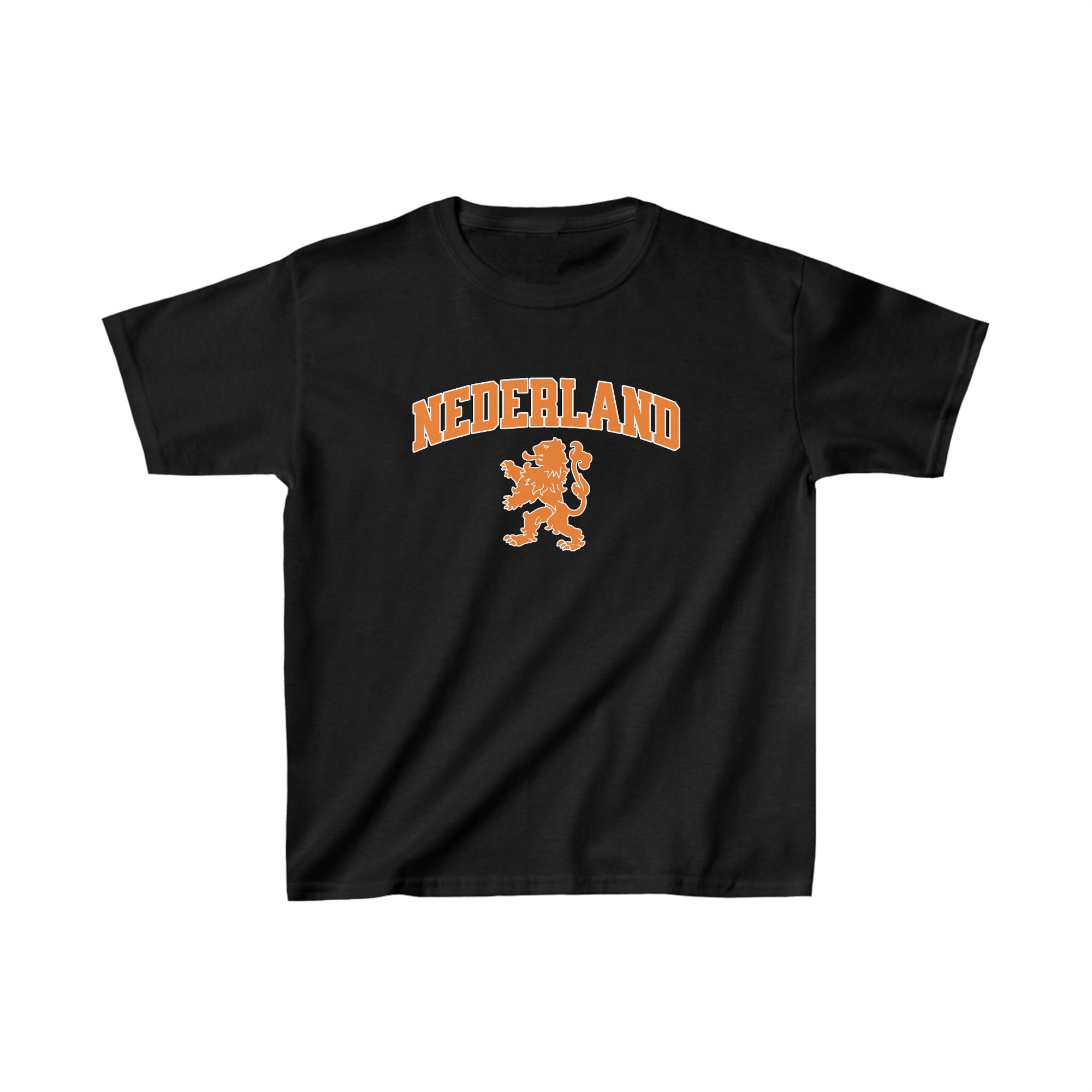 Oranje Cropped T-shirt voor Dames- NEDERLAND met Leeuw