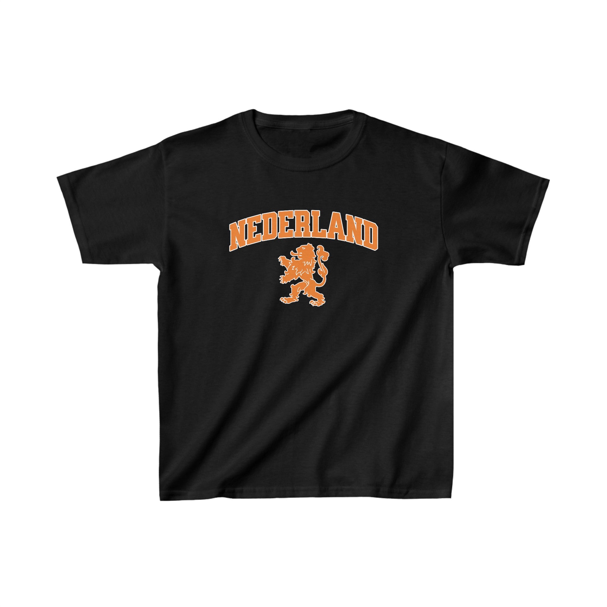 Oranje Cropped T-shirt voor Dames- NEDERLAND met Leeuw