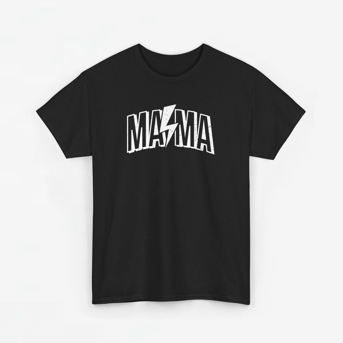 Zwarte oversize T-shirt met 'MAMA' tekstprint op de borst