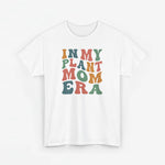 Witte oversized t-shirt met kleurrijke In My Plant Mom Era-tekstprint