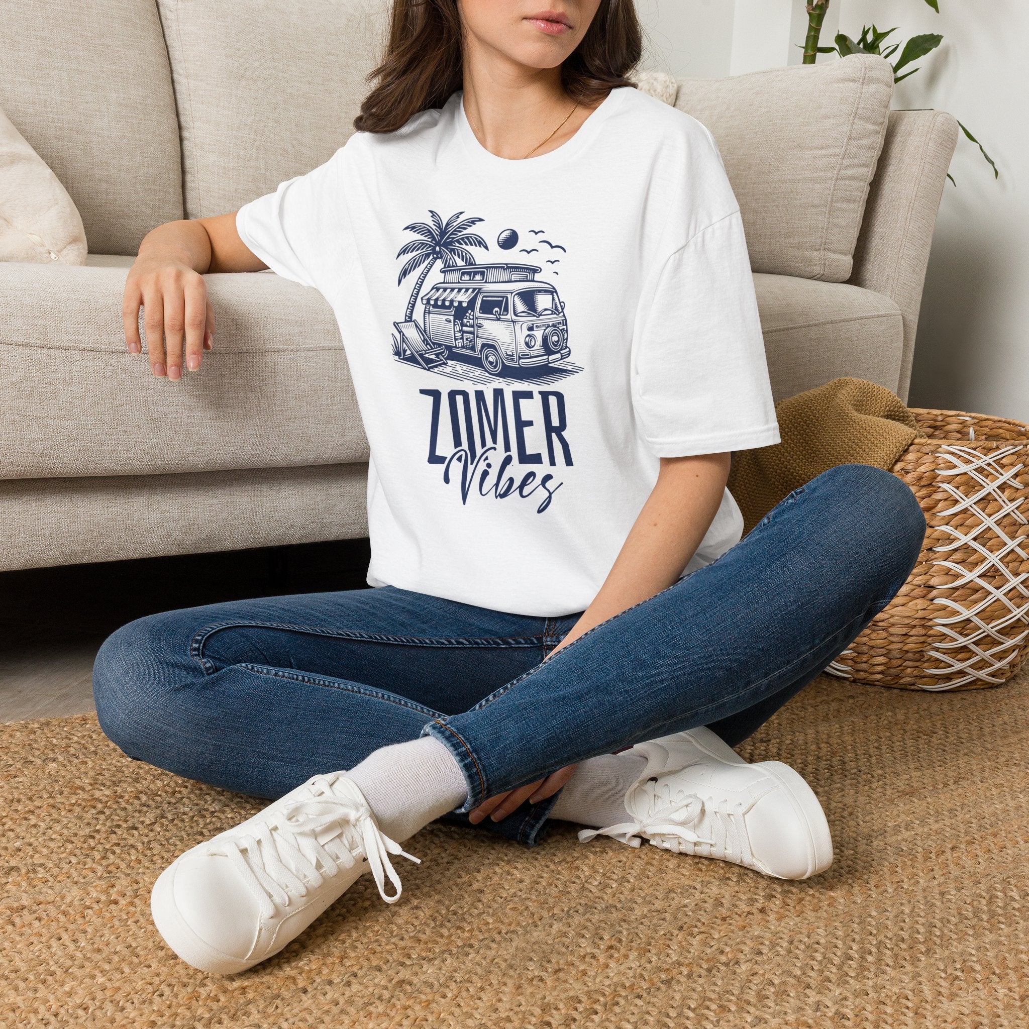 Dames Zomer T-shirt met print - Camper Zomer Vibes | SkrrtShirt
