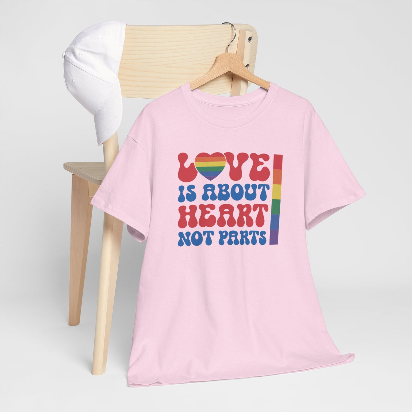 Gay Pride T-shirt - Love is about heart, not parts - Oversized #31